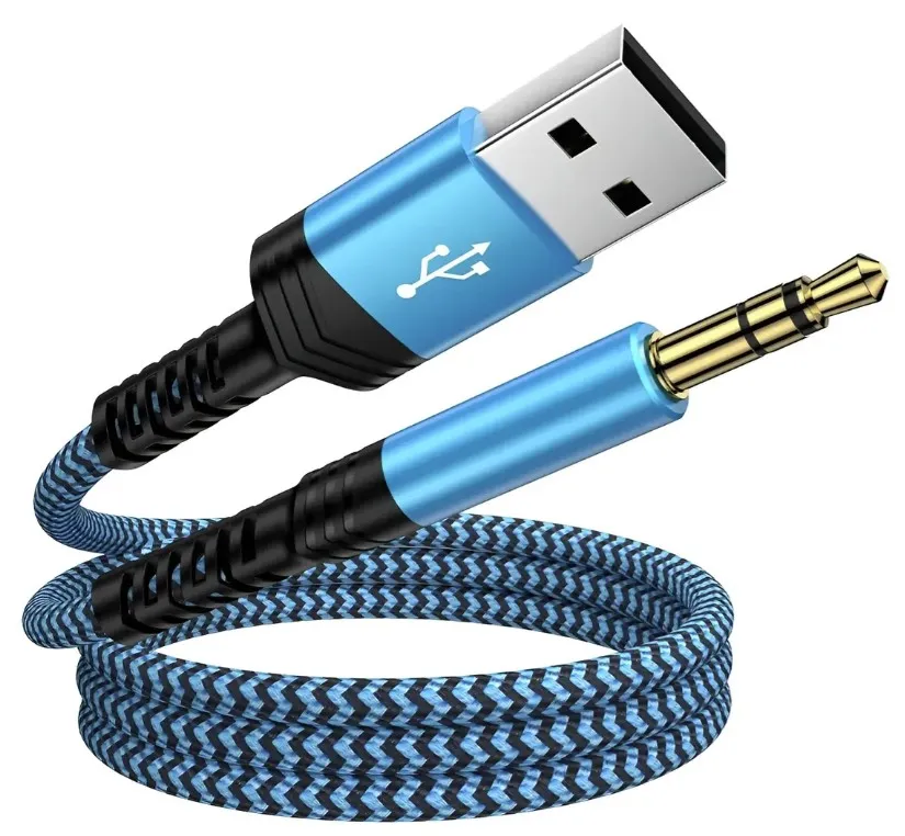 Cable Auxiliar De Audio Usb A A 0.138 In, Trenzado Usb Macho