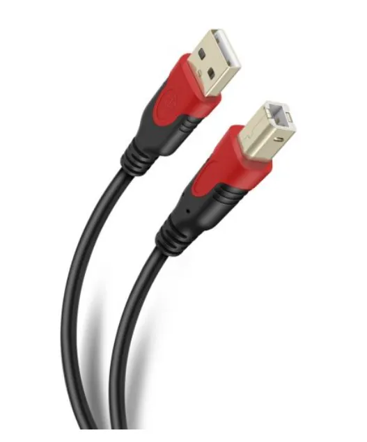 cable usb a usb tipo b Steren USB-490 de 1,8 mts reforzado con conectores dorados