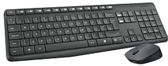 kit de teclado y mouse Logitech MK235, inalambrico color negro