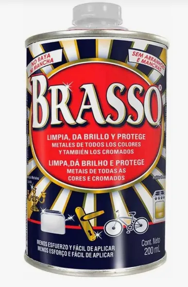 liquido limpiador de metales brasso plateado de 200 ml