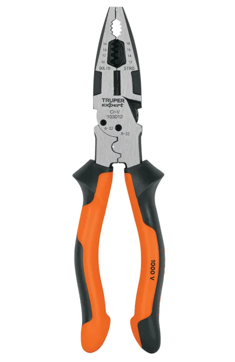 Pinzas para electricista, TRUPER, Línea Expert, PMU-8EX, 8.0".