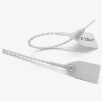sello de seguridad cola de rata plástico blanco SS-RAT39-BL