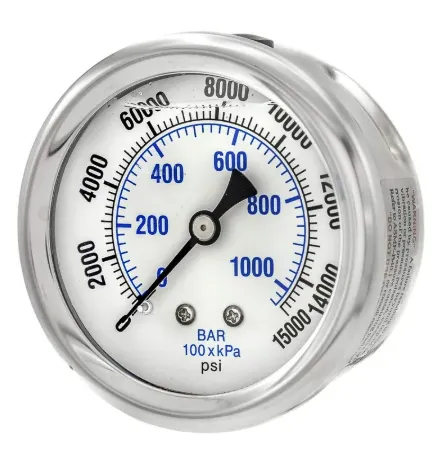 medidor de presión pro-edge glicerina 0-15000 psi 2. pulgadas npt