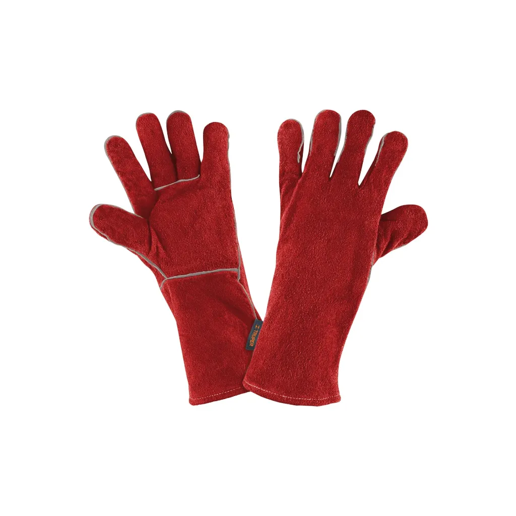 [19458] GUANTES DE CARNAZA PARA SOLDADOR 6", ROJO, GU-505, 19458