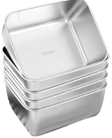 Recipiente Hermetico de acero inoxidable, Generica, 10.5x13.5x5.5 cm, paq de 6 pcs