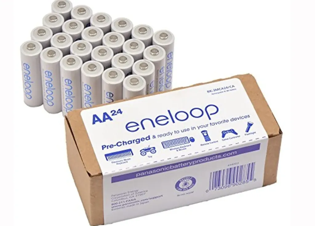 Baterías recargables precargadas, Eneloop Panasonic BK-3MCA24/CA AA 2100 Ciclo Ni-MH, Paquete de 24 baterías