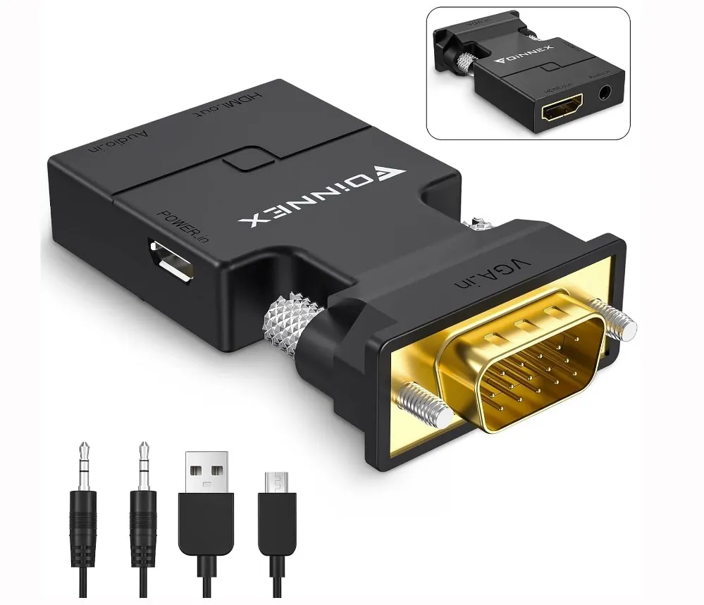 Adaptador HDMI a VGA 1080P Con Sincronización de Audio Y Video, Generic,