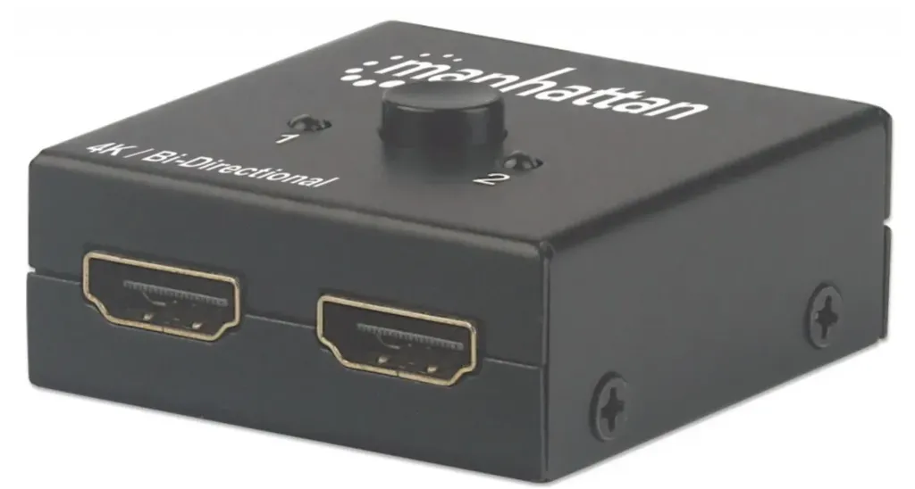 Switch Bidireccional HDMI de 2 Puertos, 3x HDMI Hembra, Negro, Manhattan