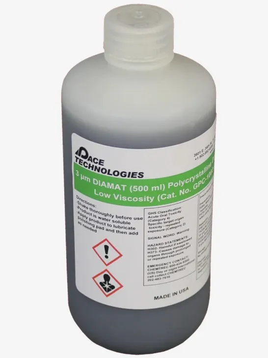 [GPC-1003-500] Abrasivo de diamante policristalino DIAMAT de 3 micras, baja viscosidad, 500 ml (Marca PACE)