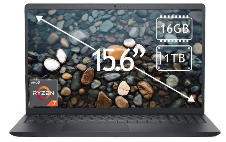 [DC15255] Laptop Dell, DC15255, Amd Ryzen 7 7730u, 16Gb Ram, 1Tb Ssd, Touch Negro