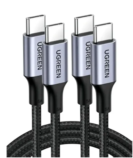 [10072026011512] UGREEN 100W Cable USB Tipo C a C 20V 5A, 2M 2 Unidades Cable Carga Rápida Type C Compatible con MacBook Pro Air, iPad, iPhone Air 17 16 15 Pro Max, Galaxy S25 S24 Ultra, Huawei Mate P80, Pixel 10 9 8