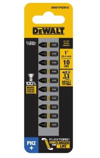 Puntas de Taladro dewalt 10 pz 1" (25.4mm)