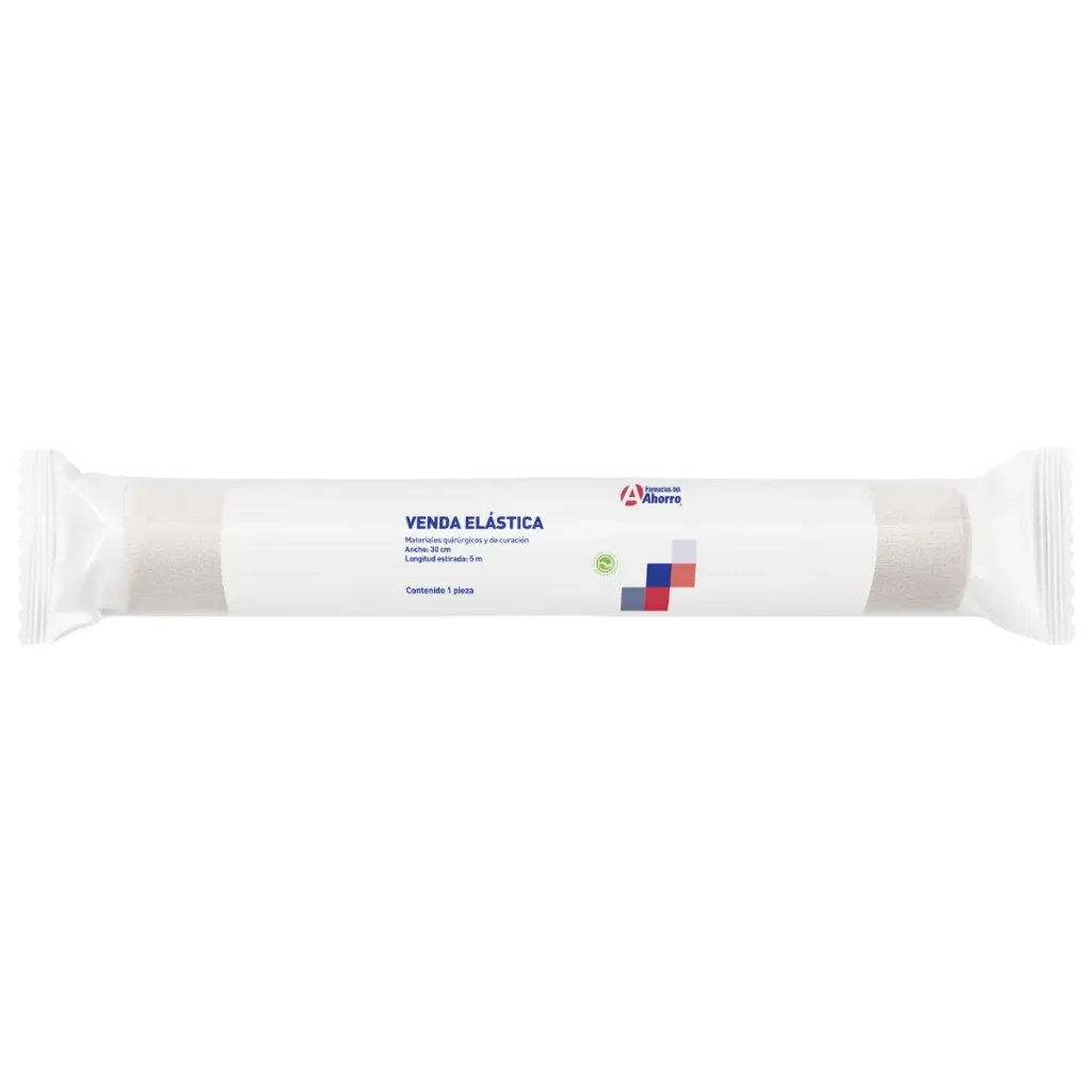 Venda Elástica Farmacias Del Ahorro 30 cm x 5 m Blanca