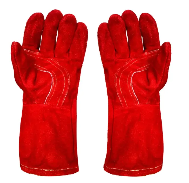 Guante De Carnaza Rojo Para Soldador