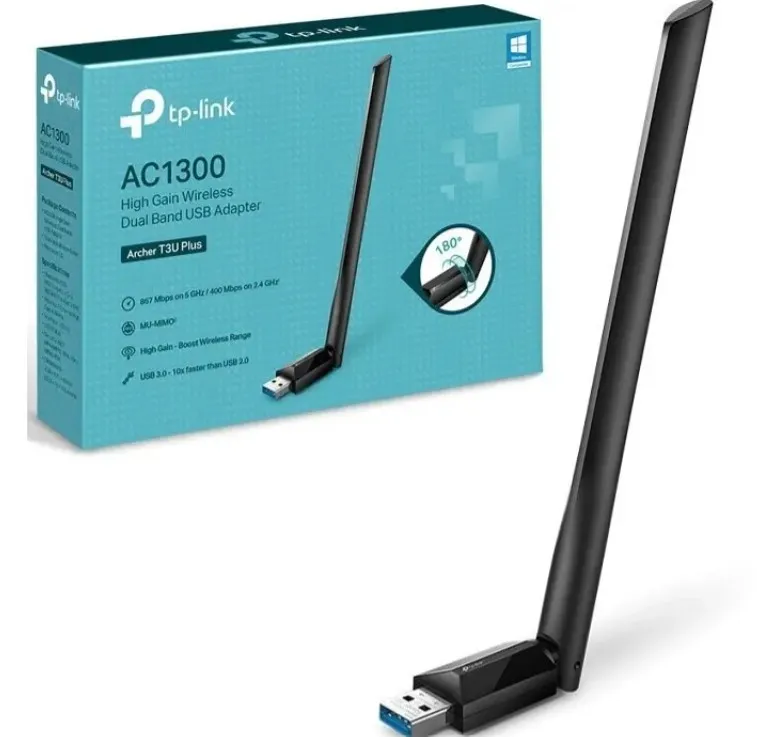 Adaptador Inalámbrico, Tp-Link, AC1300, USB ARCHER T3U Plus Banda Dual