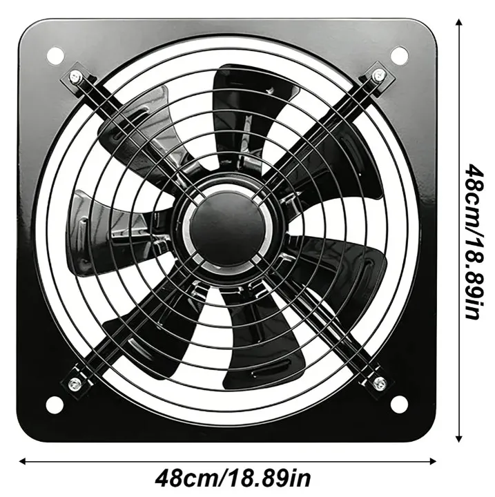 Extractor de Aire Industrial 16", 180w, 7 Aspas Metal, 1400 rpm