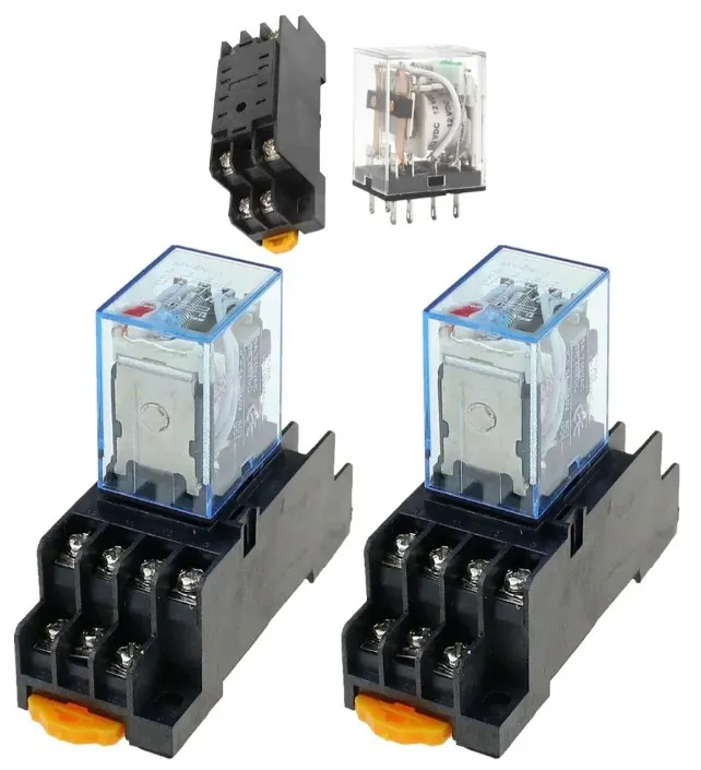 Relevador Industrial, Tecneu, PFY08, 12vdc Bobina My2nj + Base Pfy08, Kit 2 pz