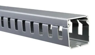 Canaleta ranurada Dexson de 40 mm ancho x 40 mm alto y 2 metros de largo, color gris Schneider Electric DXN10062