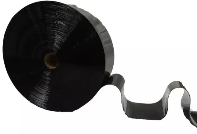 [010926012325] Cortina Hawaiana Plástico PVC 8 (20cm) Negro Opaco, rollo 20 mts