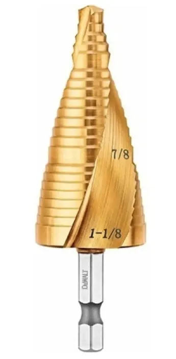 Broca Escalonada, Hexagonal, Fraccional en Pulgadas, 2, 7/8", 1-1/8", 0.875, 1.125, 1/4" DEWALT 28N337