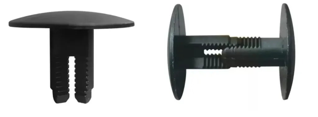 Barbed Rivet- .250 Hole- .235-.297 Panel Thk Black,Nylon,500 Per Bag,.625 OD, 27QB625250B, Essentra