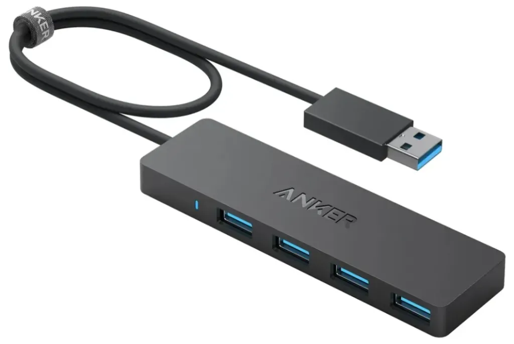 4-Port USB 3.0 Hub, Anker, AK-A7516012, Black