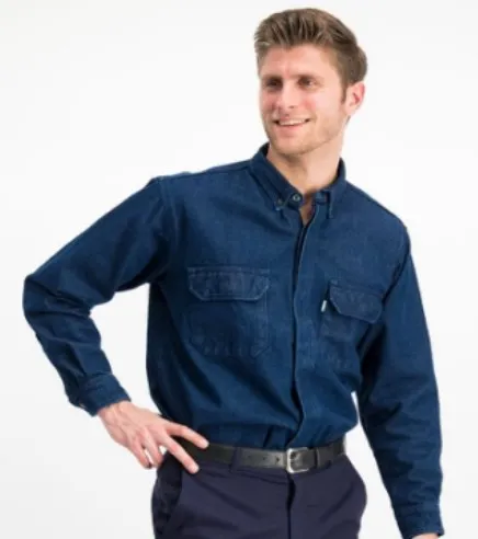 CAMISA DE MEZCLILLA INDUSTRIAL 13.75 OZ 100% ALG. TALLAS 36-50