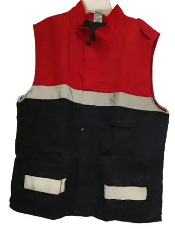 CHALECO TIPO BRIGADISTA COMBINADO, NEGRO-ROJO