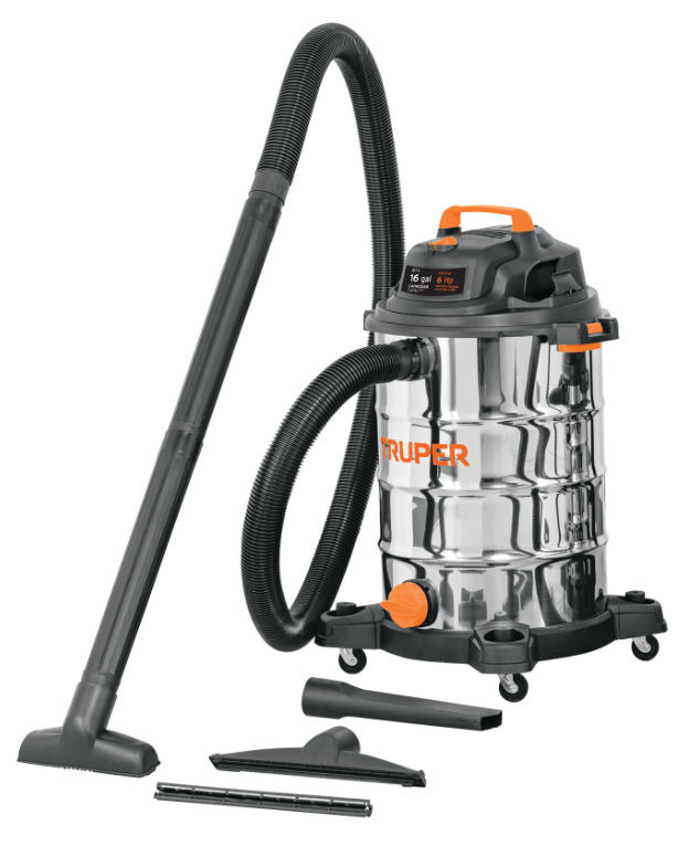 Aspiradora de 16 gal en acero inox, sólidos-líquidos, Modelo/Model: 101525, Marca/Brand: Truper