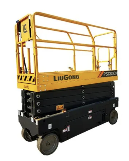 [S2646E] Plataforma Marca/Brand: LiuGong, Modelo/Model: S2646E, Altura de trabajo 10.06 Mts, Ancho total 1.19 Mts, Largo total 2.48 Mts, Capacidad de carga 449.96 Kg, Carga de trabajo segura con plataforma extendida 120.20 Kg, Bateria 225Ah, Cargador 24V30A, Velocidad, (retraida) 4.023 Km/Hr, Peso operativo 2639.90 Kgs