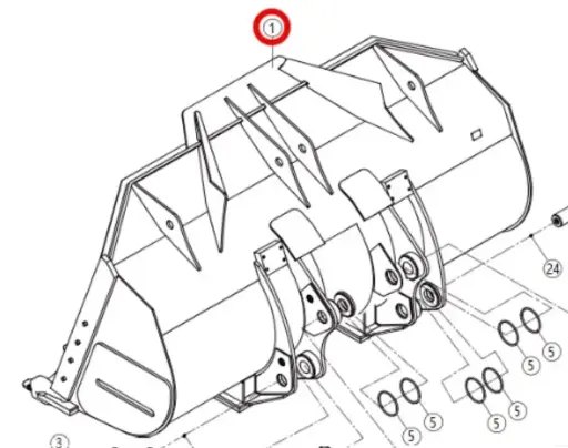 [38Y1475X0] Bucket front loader 5.4 m3