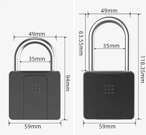 [040625022412]  candado largo marca/Brand: elinksmart, modelo/ model:  60mm, candado con aplicación de huellas digitales,candado pesado con llave, grillete largo de 60mm, registro de desbloqueo, resistente al algua, autorizacion remota , usb tipo -c