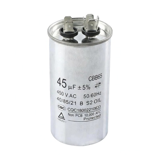 [CBB65] Capacitor CBB65 45uf, 450VAC, 50/60 HZ