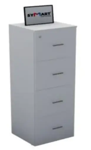 [OAV-4G] Archivero vertical con 4 gavetas, Medidas: 46cm (frente) x 44cm (fondo) x 125cm (alto), Symart, OAV-4G