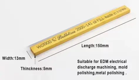 [VH2000] BellStone Mold Die Polishing Stones Finishing Stone For Mold Die Mould Maker Korea Orginal, pack 5pcs, 5*13*150mm, Grit 2000