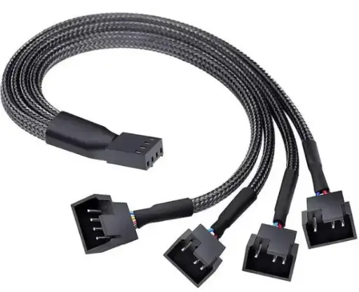 [301025101201] Adaptador de corriente PWM para ventiladores (1 a 4), conector en Y trenzado