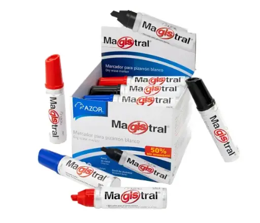 [0912251129] Caja 20 Plumones Pizarrón Blanco Magistral Aluminio