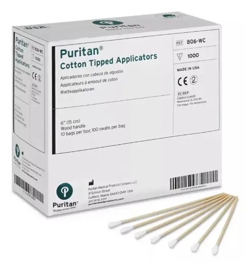 [S-18991] APLICADORES CON PUNTA DE ALGODÓN - INDUSTRIAL, 6", 15 CM, CAJA CON 1000 APLICADORES. 6 PULGADAS DE LARGO