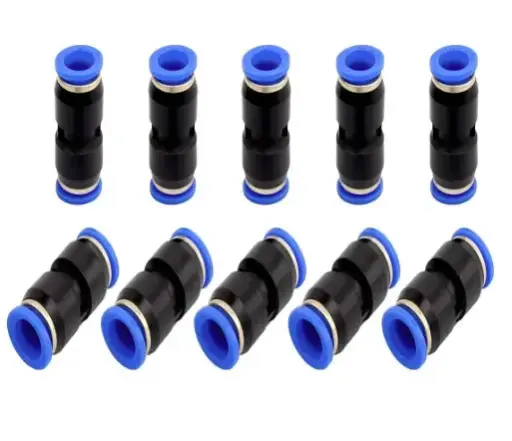 [150226095630] Conector Unión Recta Neumático Od 12mm | Pack 10 Piezas