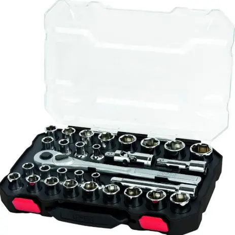 [5401CD] Urrea Juego de Dados con Matraca 5401CD, 1/2", 30 Piezas