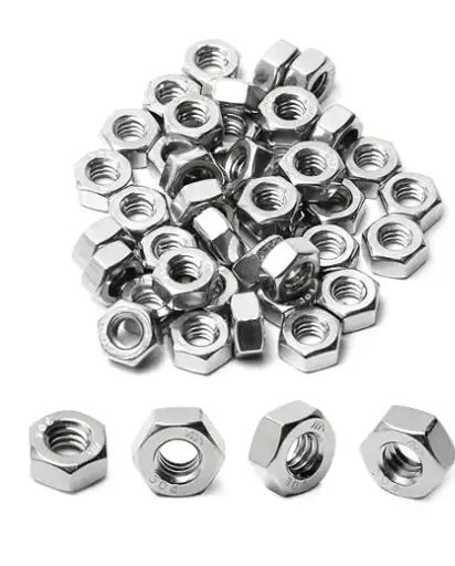 [060220260346] Tuercas hexagonales M6, acero inoxidable 304, accionamiento hexagonal, tuercas métricas M6x1, tuerca de repuesto, mano derecha, tuerca hexagonal M6-1 mm, 50 piezas.