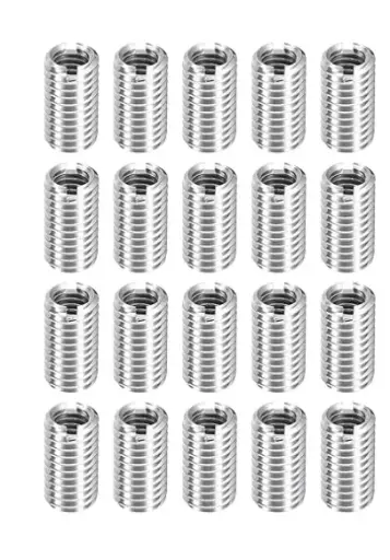 [090220261113] Insertos roscados, M6-1x15 & M8-1.25x15, de acero inoxidable 303, mangas de rosca para reparación de roscas para equipos mecánicos, 30 pz.