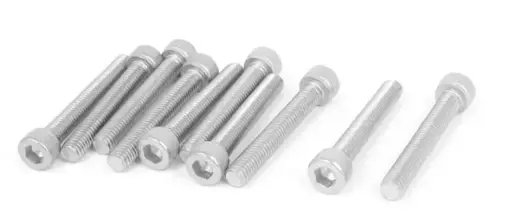 [090220261253] Rosca Tornillo Hexagonal de Acero Inoxidable 304 con Cabeza de Casquillo (Paquete de 10)