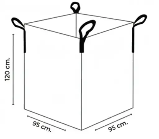 [200226014601] SUPERSACOS 1 TON, MEDIDAS: 92X92X120 CMS. ABIERTO (PARTE SUPERIOR), CON FONDO PLANO (PARTE INFERIOR)