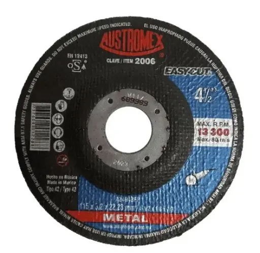 [310326155501] Disco de corte para Pulidora DE 4 1/2", rpm 13300, Austromex, 2006