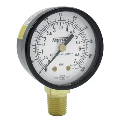 [51100/2-4] PRESSURE GAUGE, RANGE 0-2 KG/CM2 (0-30 PSI), BRAND: METRON * MODEL: 51100/2-4