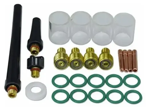 [270426105930] Kit de lente de gas, porta cerámica y copa de Pyrex #10 para antorcha TIG DB SR WP 9 y 20